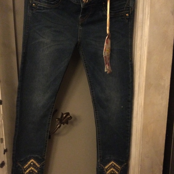 Complot Jeans Embellished Sequins Skinny Ankle Beaded Size 13 - Picture 6 of 6